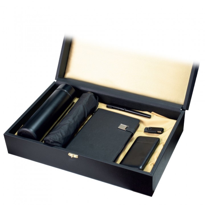 Şemsiye Termos Defter Powerbank ve Kalemli Kutulu VIP Promosyon Set